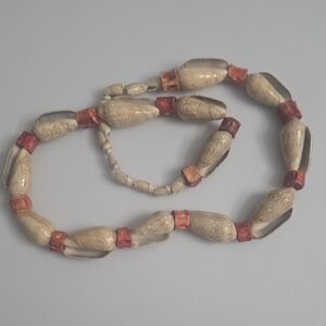 Elegant Tan and Brown Beaded Necklace